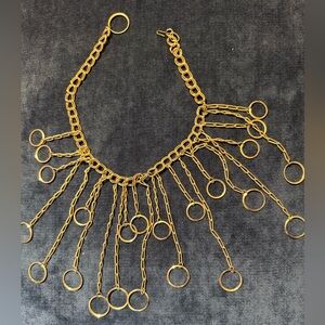 Gold Chain Fringe Necklace